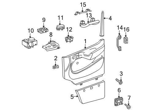 2004 Dodge Sprinter 3500 Interior Trim - Front Door Diagram