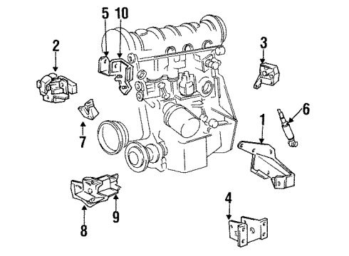 1989 Dodge Caravan Engine & Trans Mounting Diagram