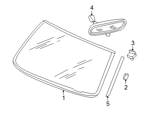 2011 Ram Dakota Windshield Glass Diagram