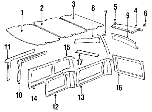 1992 Dodge B250 Interior Trim - Roof Diagram