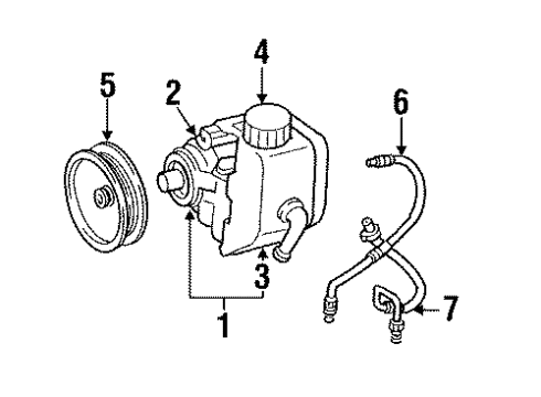 1991 Jeep Comanche Power Steering Pump & Cooler Lines Diagram