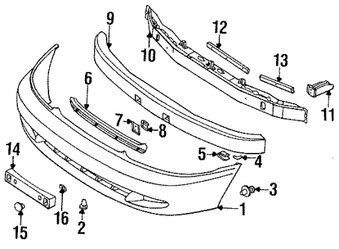 1994 Dodge Colt Front Bumper Diagram