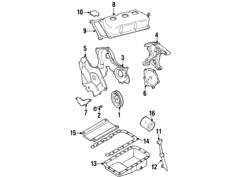 2002 Chrysler Prowler Engine Parts, Mounts, Cylinder Head & Valves, Camshaft & Timing, Oil Pan, Oil Pump, Crankshaft & Bearings, Pistons, Rings & Bearings Diagram