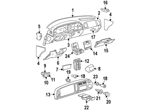 1998 Dodge Ram 2500 A/C & Heater Control Units Diagram