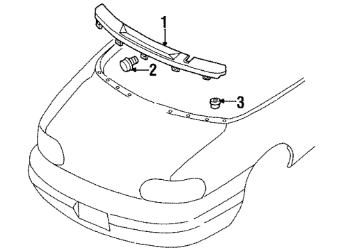 1997 Chrysler Sebring Exterior Trim - Rear Body Diagram