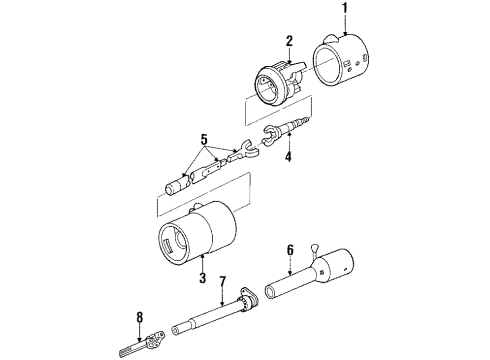 1988 Dodge 600 Steering Shaft & Internal Components Diagram 1 - Thumbnail