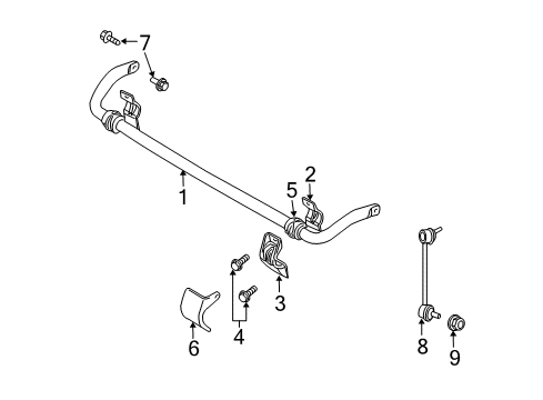 2005 Dodge Magnum Stabilizer Bar & Components - Front Diagram 2 - Thumbnail
