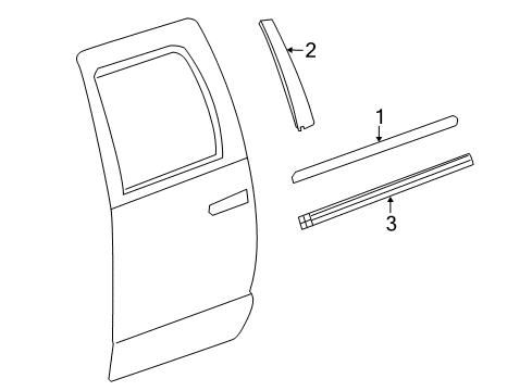 2010 Dodge Ram 2500 Exterior Trim - Rear Door Diagram