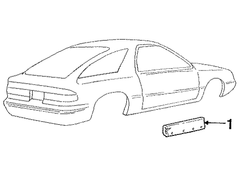 1989 Dodge Daytona Door & Components, Exterior Trim Diagram