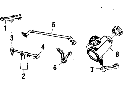 1989 Dodge D100 P/S Pump & Hoses, Steering Gear & Linkage Diagram 2 - Thumbnail