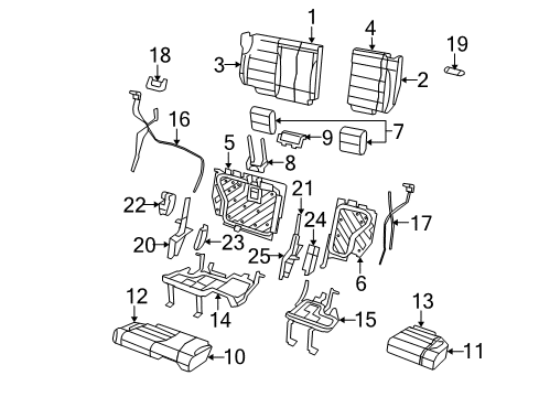 2017 Jeep Wrangler Rear Seat Components Diagram 1 - Thumbnail