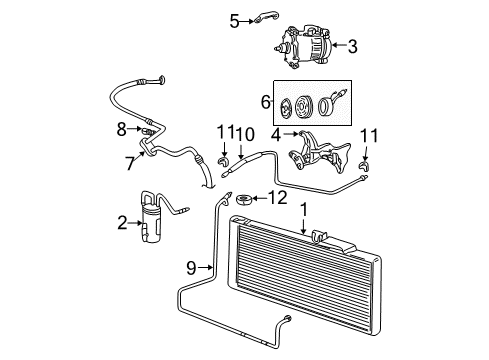 2003 Dodge Ram 1500 A/C Condenser, Compressor & Lines Diagram