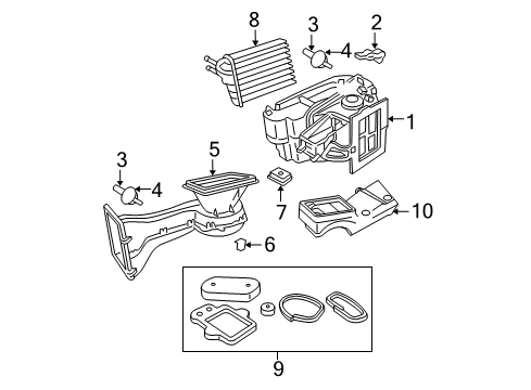 2000 Dodge Neon A/C Evaporator & Heater Components Diagram 2 - Thumbnail