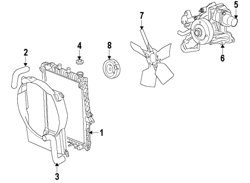 2009 Dodge Durango Cooling System, Radiator, Water Pump, Cooling Fan Diagram