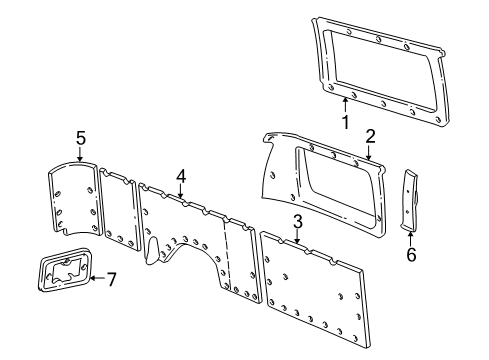 2000 Dodge Ram 3500 Van Interior Trim - Side Panel Diagram 1 - Thumbnail