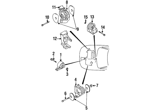 1999 Dodge Avenger Engine & Trans Mounting Diagram 4 - Thumbnail