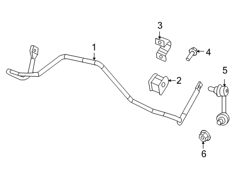 2009 Jeep Compass Rear Suspension Components, Stabilizer Bar Diagram 2 - Thumbnail