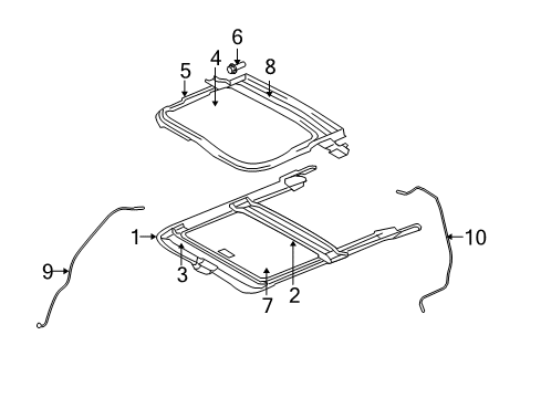 2010 Jeep Liberty Sunroof, Body Diagram 2 - Thumbnail