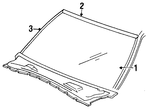 1986 Dodge Charger Windshield Glass Diagram