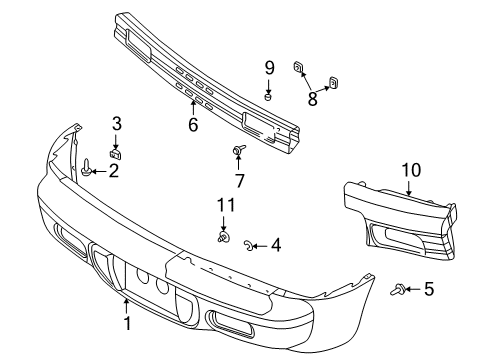 2005 Chrysler PT Cruiser Rear Bumper Diagram 2 - Thumbnail