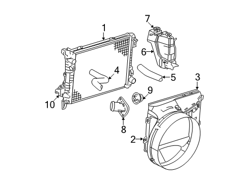 2006 Dodge Ram 1500 Radiator & Components Diagram 5 - Thumbnail