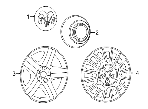 2022 Dodge Charger Wheel Covers & Trim Diagram