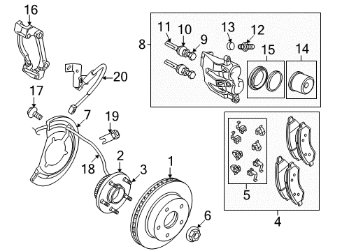 2008 Dodge Ram 1500 Front Brakes Diagram 4 - Thumbnail
