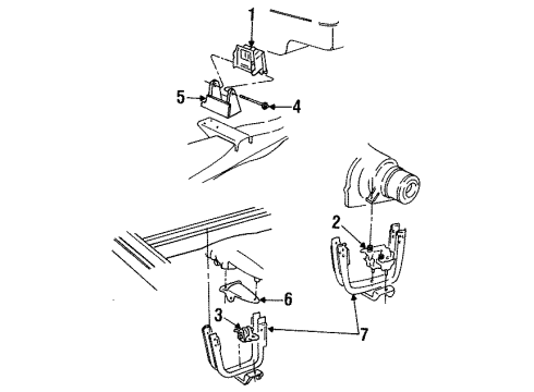1992 Dodge B250 Engine & Trans Mounting Diagram 1 - Thumbnail
