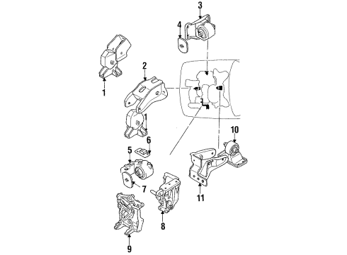 1994 Dodge Stealth Engine & Trans Mounting Diagram 2 - Thumbnail