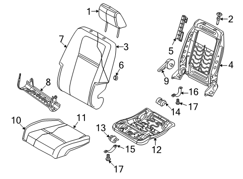 2010 Dodge Journey Passenger Seat Components Diagram