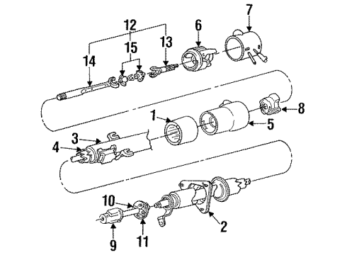 1990 Dodge Ramcharger Steering Column & Shroud, Switches & Levers Diagram 1 - Thumbnail