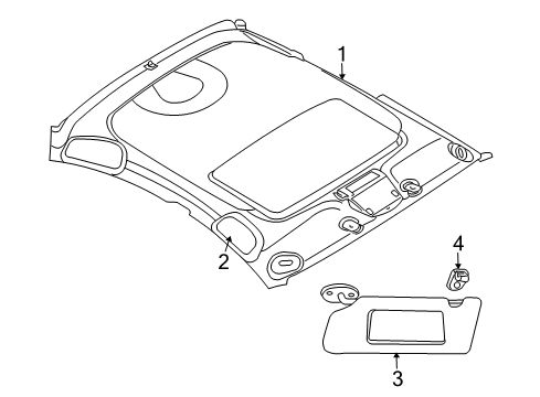 2010 Chrysler 300 Interior Trim - Roof Diagram