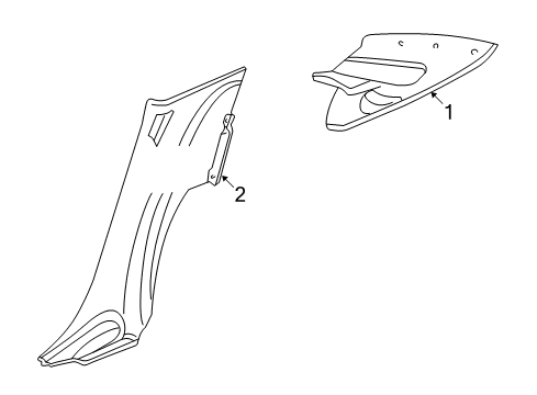 2002 Chrysler Sebring Interior Trim - Quarter Panels Diagram 3 - Thumbnail