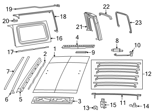 2025 Jeep Wrangler Convertible Top Diagram