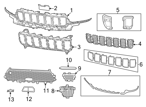 2025 Jeep Grand Cherokee Grille & Components Diagram