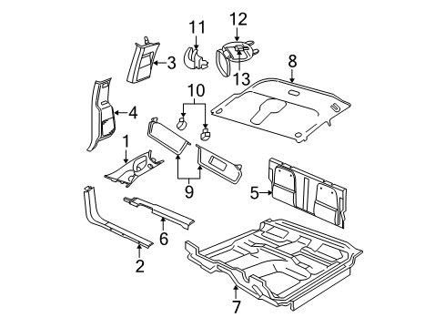 2007 Dodge Dakota Interior Trim - Cab Diagram