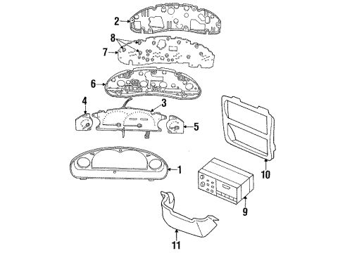 1997 Chrysler Concorde Instrument Gauges, Sound System Diagram