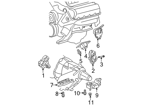 2008 Dodge Durango Engine & Trans Mounting Diagram 3 - Thumbnail