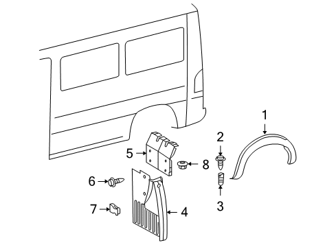 2005 Dodge Sprinter 3500 Exterior Trim - Side Panel Diagram 4 - Thumbnail