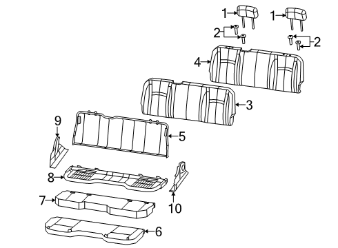 2020 Ram 1500 Classic Rear Seat Components Diagram 2 - Thumbnail