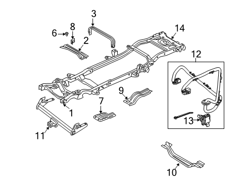 2000 Dodge Dakota Frame & Components Diagram