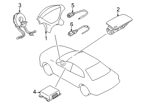 2001 Chrysler Sebring Air Bag Components Diagram 2 - Thumbnail