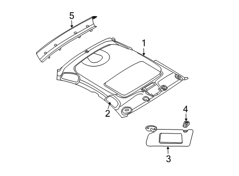 2006 Dodge Magnum Interior Trim - Roof Diagram