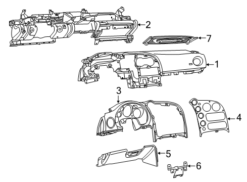 2016 Dodge Viper Instrument Panel Components Diagram