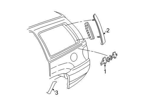 2001 Jeep Grand Cherokee Exterior Trim - Quarter Panel Diagram