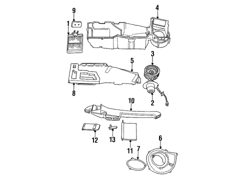 1990 Dodge Grand Caravan A/C Evaporator & Heater Components Diagram 3 - Thumbnail