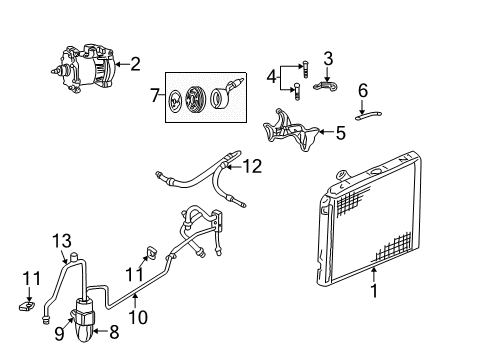 2003 Dodge Durango A/C Condenser, Compressor & Lines Diagram