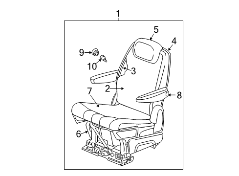 2009 Dodge Grand Caravan Second Row Seats, Body Diagram 2 - Thumbnail