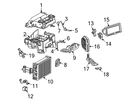 2004 Chrysler Crossfire A/C Evaporator Components Diagram