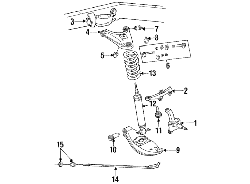1993 Dodge D150 Front Suspension, Control Arm, Stabilizer Bar Diagram 1 - Thumbnail